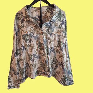 NWT Da-sh Tropical Print Linen Blend Jacket Sz 2X